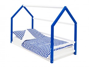 Детская кровать-домик Монтессори Svogen сине-белый в Ревде - revda.magazinmebel.ru | фото