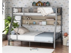 Двухъярусная кровать Гранада-1П 140 Серая в Ревде - revda.magazinmebel.ru | фото - изображение 1