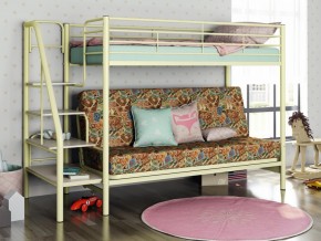 Двухъярусная кровать с диваном Мадлен 3 Слоновая кость-марки в Ревде - revda.magazinmebel.ru | фото - изображение 1