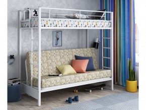 Двухъярусная кровать с диваном Мадлен белая-пифагор в Ревде - revda.magazinmebel.ru | фото - изображение 1