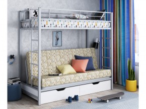 Двухъярусная кровать с диваном Мадлен ЯЯ Серый-пифагор в Ревде - revda.magazinmebel.ru | фото