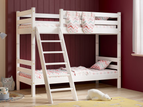 Двухъярусная кровать Соня вариант 10 с наклонной лестницей белая в Ревде - revda.magazinmebel.ru | фото