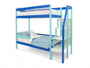 Двухъярусная кровать Svogen с бортиком мятно-синий в Ревде - revda.magazinmebel.ru | фото