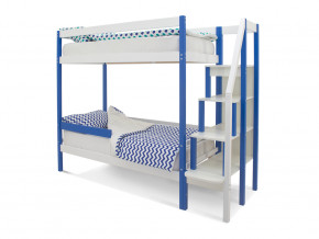 Двухъярусная кровать Svogen с бортиком синий-белый в Ревде - revda.magazinmebel.ru | фото