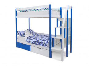 Двухъярусная кровать Svogen с ящиками сине-белый в Ревде - revda.magazinmebel.ru | фото