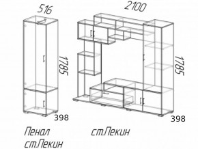 Гостиная Пекин с пеналом Ясень Шимо в Ревде - revda.magazinmebel.ru | фото - изображение 2