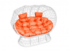 Кокон Лежебока на подставке с ротангом оранжевая подушка в Ревде - revda.magazinmebel.ru | фото - изображение 1