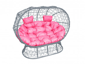 Кокон Лежебока на подставке с ротангом розовая подушка в Ревде - revda.magazinmebel.ru | фото