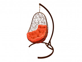 Кокон Овал с ротангом оранжевая подушка в Ревде - revda.magazinmebel.ru | фото