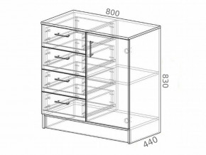 Комод К800-1Д ЛДСП белый в Ревде - revda.magazinmebel.ru | фото - изображение 2