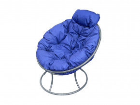 Кресло Папасан мини без ротанга синяя подушка в Ревде - revda.magazinmebel.ru | фото