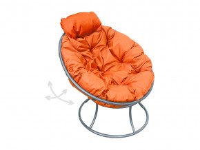 Кресло Папасан мини пружинка без ротанга оранжевая подушка в Ревде - revda.magazinmebel.ru | фото - изображение 1