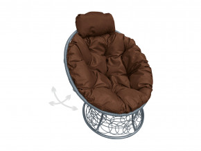 Кресло Папасан мини пружинка с ротангом коричневая подушка в Ревде - revda.magazinmebel.ru | фото - изображение 1
