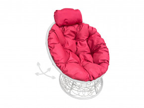 Кресло Папасан мини пружинка с ротангом красная подушка в Ревде - revda.magazinmebel.ru | фото