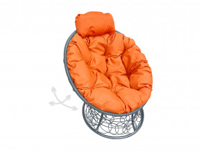 Кресло Папасан мини пружинка с ротангом оранжевая подушка в Ревде - revda.magazinmebel.ru | фото