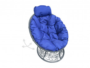 Кресло Папасан мини пружинка с ротангом синяя подушка в Ревде - revda.magazinmebel.ru | фото - изображение 1
