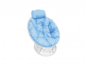 Кресло Папасан мини с ротангом голубая подушка в Ревде - revda.magazinmebel.ru | фото - изображение 1