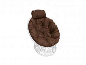 Кресло Папасан мини с ротангом коричневая подушка в Ревде - revda.magazinmebel.ru | фото