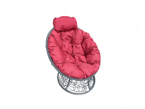 Кресло Папасан мини с ротангом красная подушка в Ревде - revda.magazinmebel.ru | фото