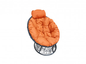Кресло Папасан мини с ротангом оранжевая подушка в Ревде - revda.magazinmebel.ru | фото