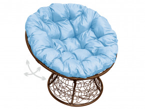 Кресло Папасан пружинка с ротангом голубая подушка в Ревде - revda.magazinmebel.ru | фото - изображение 1
