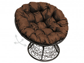 Кресло Папасан пружинка с ротангом коричневая подушка в Ревде - revda.magazinmebel.ru | фото