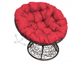 Кресло Папасан пружинка с ротангом красная подушка в Ревде - revda.magazinmebel.ru | фото