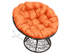 Кресло Папасан пружинка с ротангом оранжевая подушка в Ревде - revda.magazinmebel.ru | фото