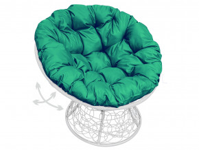 Кресло Папасан пружинка с ротангом зелёная подушка в Ревде - revda.magazinmebel.ru | фото - изображение 1