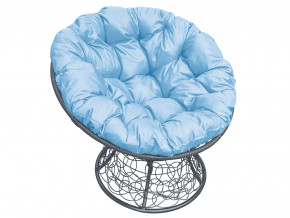 Кресло Папасан с ротангом голубая подушка в Ревде - revda.magazinmebel.ru | фото