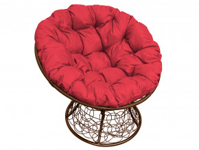 Кресло Папасан с ротангом красная подушка в Ревде - revda.magazinmebel.ru | фото