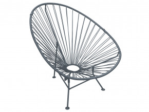 Кресло Ракушка с ротангом серый в Ревде - revda.magazinmebel.ru | фото