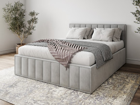 Кровать 1400 Лана серый велюр в Ревде - revda.magazinmebel.ru | фото - изображение 1