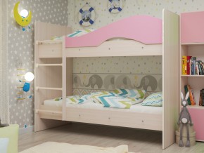 Кровать 2-х ярусная Мая на латофлексах розовая в Ревде - revda.magazinmebel.ru | фото