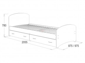 Кровать-6 одинарная с 2-мя ящиками 800*2000 ясень анкор в Ревде - revda.magazinmebel.ru | фото - изображение 2