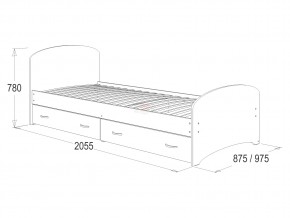 Кровать-6 одинарная с 2-мя ящиками 800*2000 млечный дуб в Ревде - revda.magazinmebel.ru | фото - изображение 2