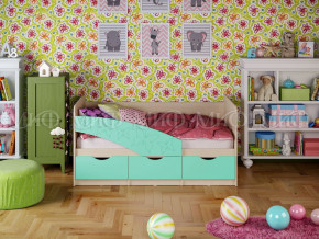 Кровать Бабочки 1600 Бирюза матовая в Ревде - revda.magazinmebel.ru | фото - изображение 1