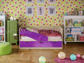 Кровать Бабочки 1600 Фиолетовый металлик в Ревде - revda.magazinmebel.ru | фото