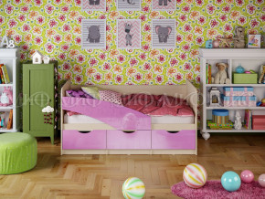 Кровать Бабочки 1600 Сиреневый металлик в Ревде - revda.magazinmebel.ru | фото - изображение 1