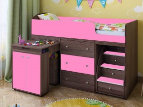 Кровать чердак Малыш 80х180 бодега-розовый в Ревде - revda.magazinmebel.ru | фото