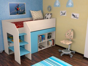 Кровать чердак Теремок 2 Голубой в Ревде - revda.magazinmebel.ru | фото - изображение 1