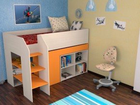 Кровать чердак Теремок 2 Оранжевый в Ревде - revda.magazinmebel.ru | фото