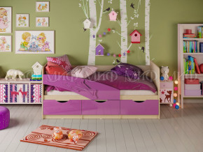 Кровать Дельфин 1600 Фиолетовый металлик в Ревде - revda.magazinmebel.ru | фото