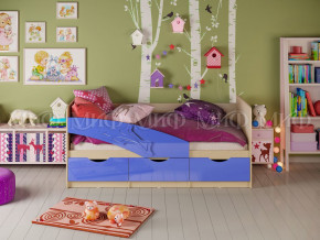Кровать Дельфин 1600 Синий металлик в Ревде - revda.magazinmebel.ru | фото - изображение 1