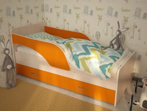 Кровать детская Максимка млечный дуб-оранж в Ревде - revda.magazinmebel.ru | фото