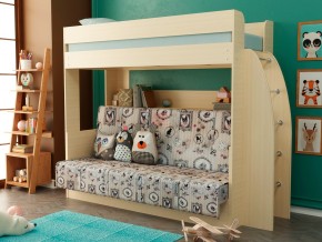 Кровать-диван двухярусная Омега 17 млечный дуб в Ревде - revda.magazinmebel.ru | фото