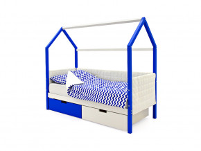 Кровать-домик мягкий Svogen с ящиками сине-белый в Ревде - revda.magazinmebel.ru | фото