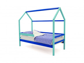 Кровать-домик Svogen с бортиком мятно-синий в Ревде - revda.magazinmebel.ru | фото