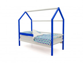 Кровать-домик Svogen с бортиком сине-белый в Ревде - revda.magazinmebel.ru | фото - изображение 1