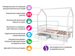 Кровать-домик Svogen с фото с ящиками и бортиком белый/барашки в Ревде - revda.magazinmebel.ru | фото - изображение 2